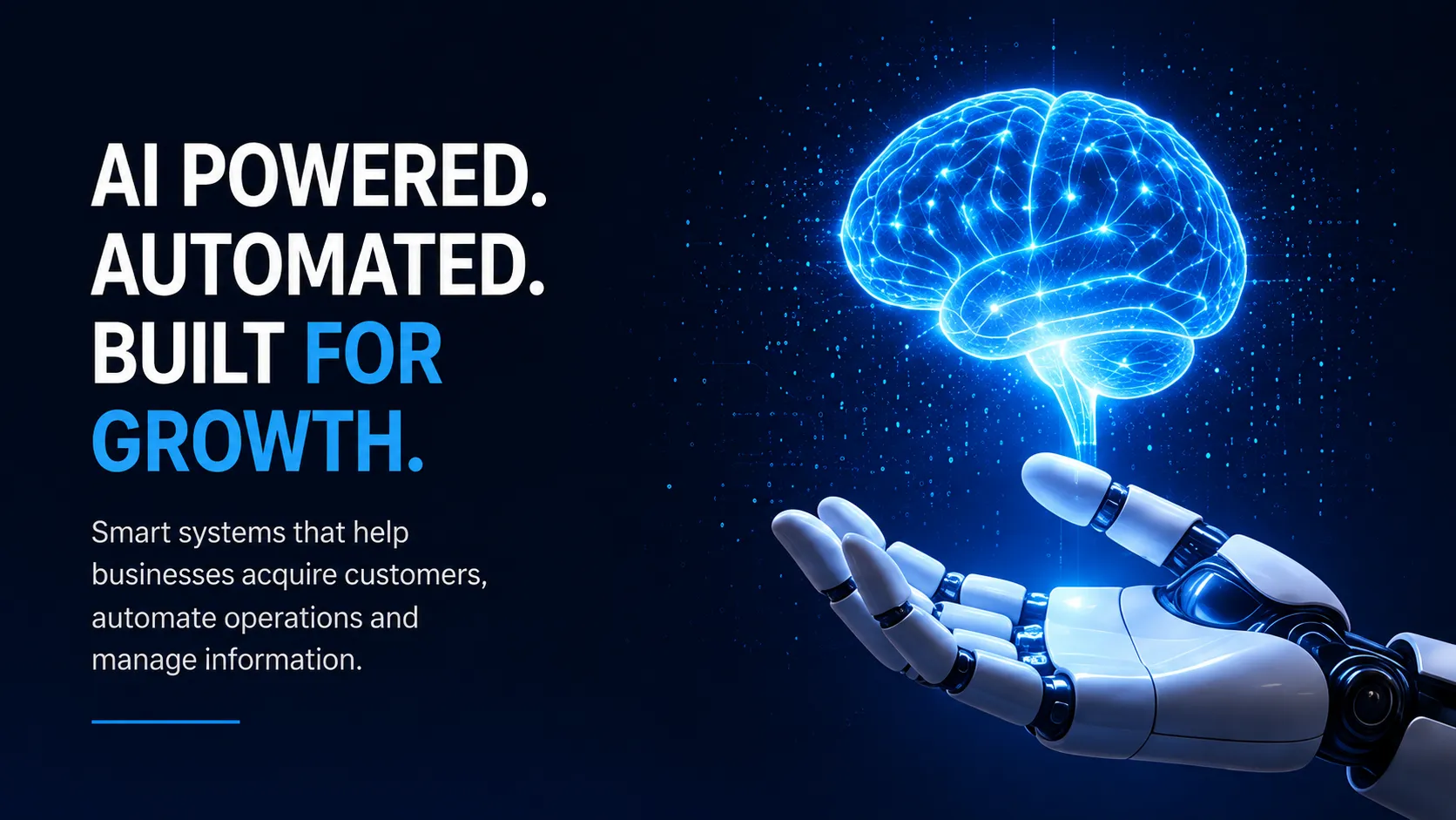 AI automation system interface with flowing data visualization